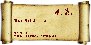 Aba Mihály névjegykártya