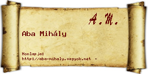 Aba Mihály névjegykártya