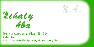 mihaly aba business card